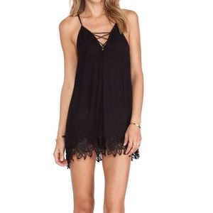 Free People Wicked Spell Mini Dress w/ floral lace